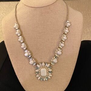 Park Lane Gold-Tone Necklace with White and Pale Blue Stones